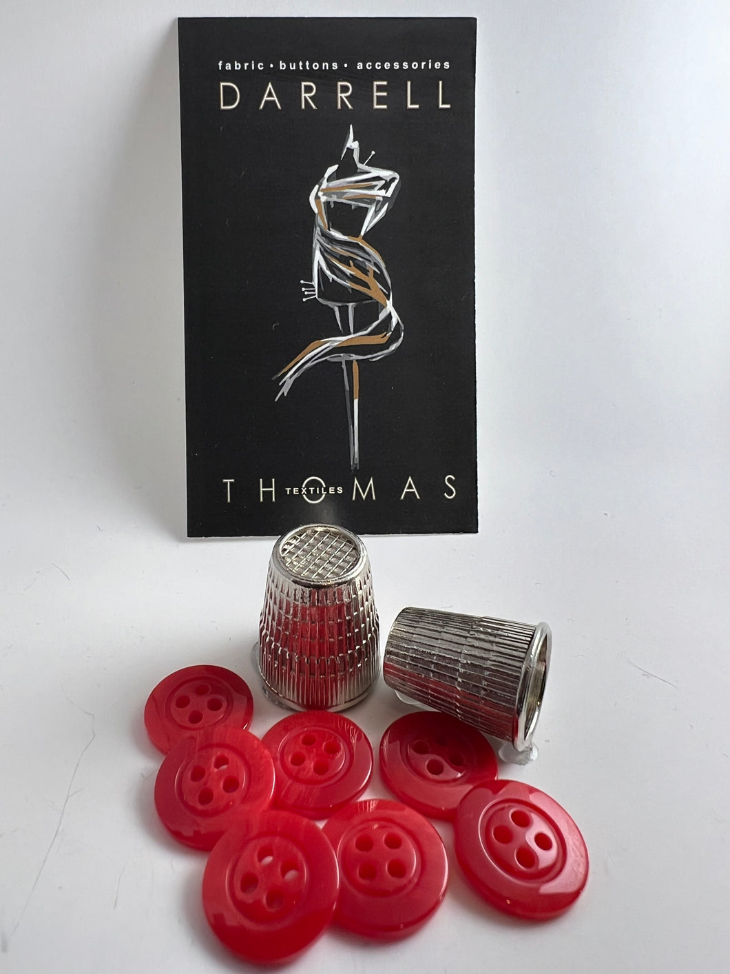 Red Marbled  Four Hole Button