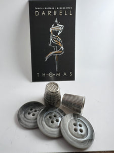 Light Grey Marbled  Four Hole Button