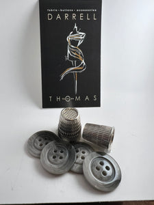 Light Grey Marbled  Four Hole Button