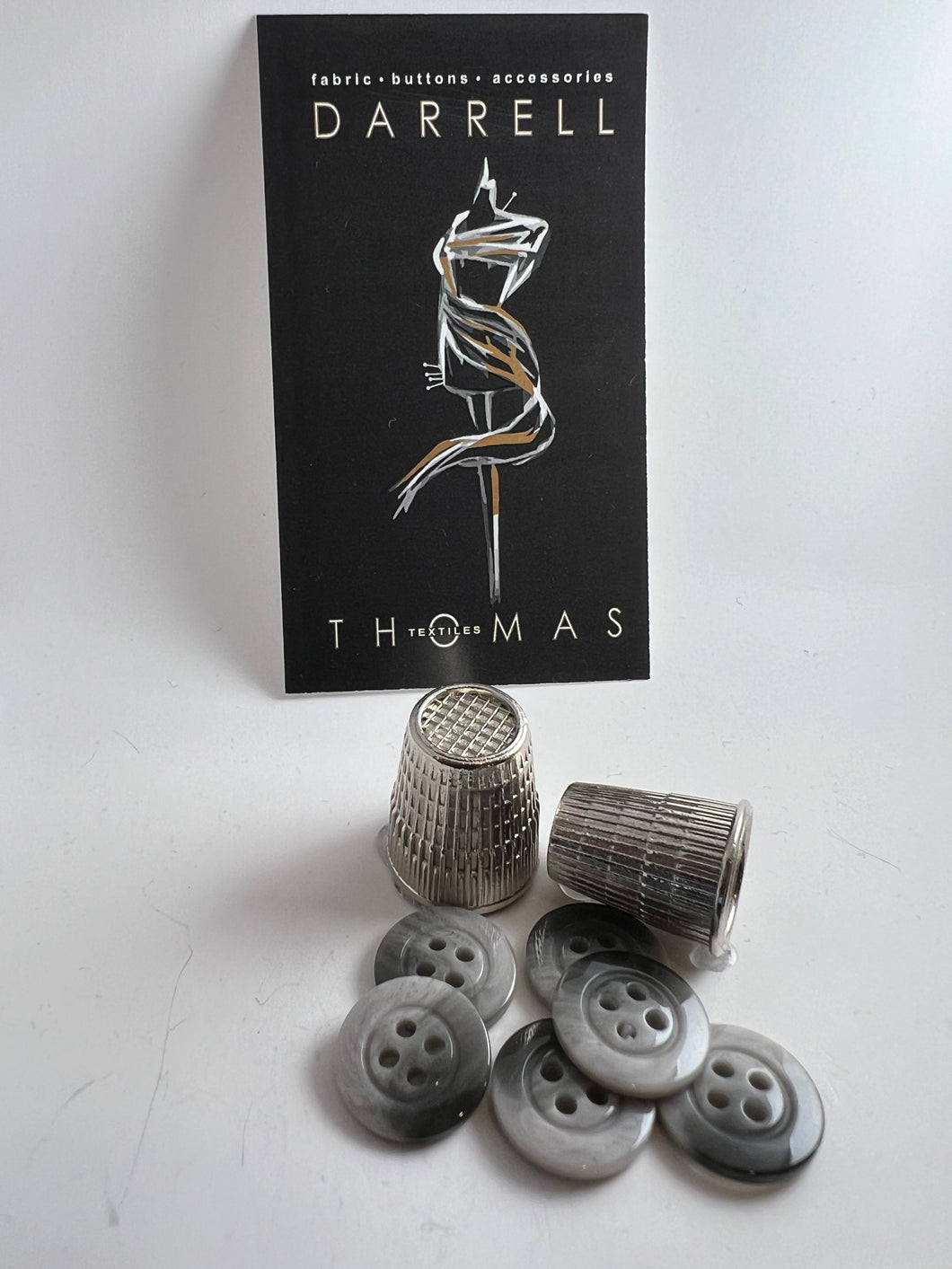 Light Grey Marbled  Four Hole Button