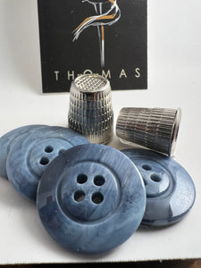 Baby Blue Marbled  Four Hole Button.