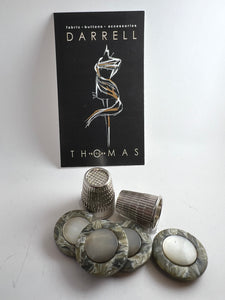 Brown Marbled & Pearl Button