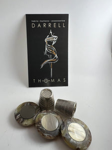 Dark Green Marbled & Pearl Button