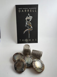 Dark Green Marbled & Pearl Button