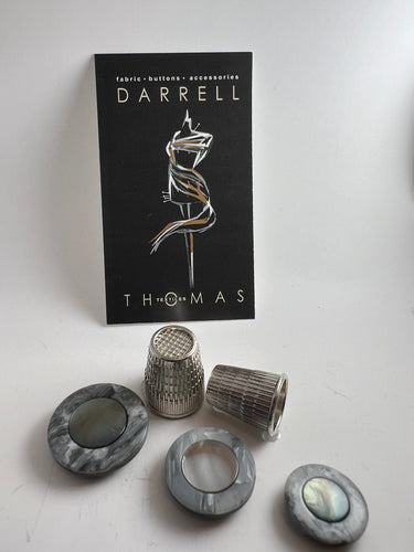 Grey Marbled & Pearl Button
