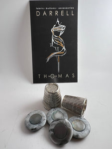 Grey Marbled & Pearl Button
