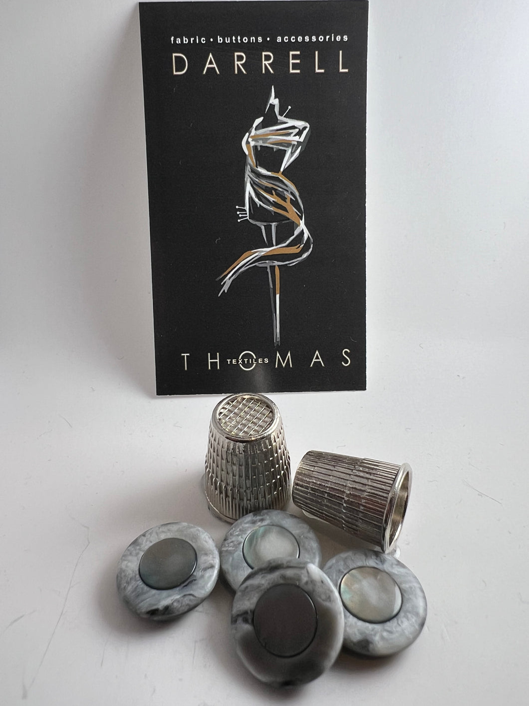 Grey Marbled & Pearl Button