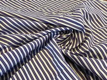 Load image into Gallery viewer, #1952 Purple &amp; White Stripe Italian 100% Cotton Shirting Remnant