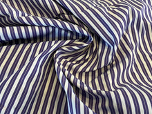 Load image into Gallery viewer, #1952 Purple &amp; White Stripe Italian 100% Cotton Shirting Remnant