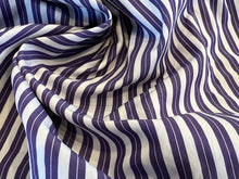 Load image into Gallery viewer, #1952 Purple &amp; White Stripe Italian 100% Cotton Shirting Remnant