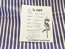Load image into Gallery viewer, #1952 Purple &amp; White Stripe Italian 100% Cotton Shirting Remnant