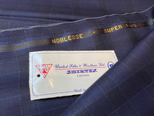 Load image into Gallery viewer, FF#60 Navy Blue Check Plaid 100% Wool Super 150&#39;s Remnant 75% off!!