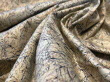 Load image into Gallery viewer, #1958 Abstract straw on Light Gold Italian 100% Cotton Shirting Remnant