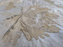 Load image into Gallery viewer, #1340 Large Floral Embroidery 100% Silk Dupioni Remnant