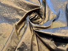 Load image into Gallery viewer, #1342 Brown 100% Silk Dupioni with Rhinestones Remnants. 2x available