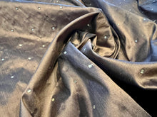 Load image into Gallery viewer, #1342 Brown 100% Silk Dupioni with Rhinestones Remnants. 2x available