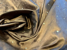 Load image into Gallery viewer, #1342 Brown 100% Silk Dupioni with Rhinestones Remnants. 2x available