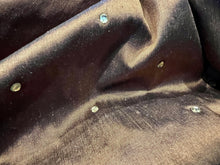 Load image into Gallery viewer, #1342 Brown 100% Silk Dupioni with Rhinestones Remnants. 2x available