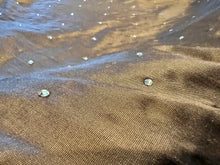Load image into Gallery viewer, #1342 Brown 100% Silk Dupioni with Rhinestones Remnants. 2x available