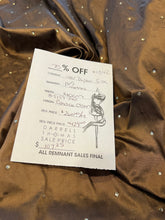 Load image into Gallery viewer, #1342 Brown 100% Silk Dupioni with Rhinestones Remnants. 2x available