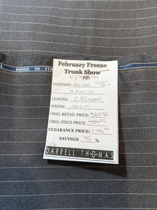 FF#94    Grey Striped 100% Wool Remnant Super 130's 75% off!!