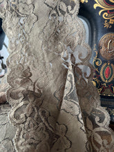 Load image into Gallery viewer, Moss Green Butterfly Scalloped Lingerie Lace  - Nylon &amp; Spandex.     1 Metre Price