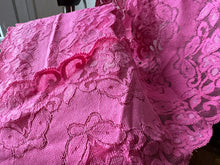 Load image into Gallery viewer, Bubblegum Pink Butterfly Scalloped Lingerie Lace  - Nylon &amp; Spandex.     1 Metre Price