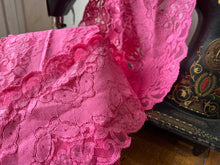 Load image into Gallery viewer, Bubblegum Pink Butterfly Scalloped Lingerie Lace  - Nylon &amp; Spandex.     1 Metre Price
