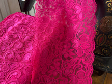 Load image into Gallery viewer, Fuchsia Double Scalloped Lingerie Lace  - Nylon &amp; Spandex.     1 Metre Price