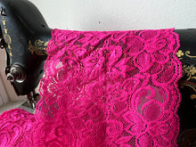 Load image into Gallery viewer, Fuchsia Double Scalloped Lingerie Lace  - Nylon &amp; Spandex.     1 Metre Price