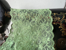 Load image into Gallery viewer, Lime Floral Scalloped Lingerie Lace  - Nylon &amp; Spandex.     1 Metre Price