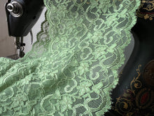 Load image into Gallery viewer, Lime Floral Scalloped Lingerie Lace  - Nylon &amp; Spandex.     1 Metre Price