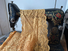 Load image into Gallery viewer, Golden Floral Scalloped Lingerie Lace  - Nylon &amp; Spandex.     1 Metre Price