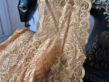 Load image into Gallery viewer, Golden Floral Scalloped Lingerie Lace  - Nylon &amp; Spandex.     1 Metre Price