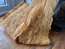 Load image into Gallery viewer, Golden Floral Scalloped Lingerie Lace  - Nylon &amp; Spandex.     1 Metre Price