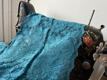 Load image into Gallery viewer, Wide Teal Scalloped Lingerie Lace  - Nylon &amp; Spandex.     1 Metre Price