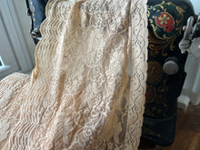 Load image into Gallery viewer, Wide Gold Ecru Scalloped Lingerie Lace  - Nylon &amp; Spandex.     1 Metre Price
