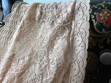 Load image into Gallery viewer, Wide Gold Ecru Scalloped Lingerie Lace  - Nylon &amp; Spandex.     1 Metre Price