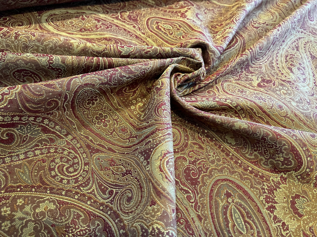 Red & Gold Regal Paisley 67% Rayon 33% Polyester      Price per 1/4 Metre