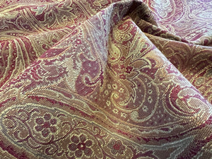 Red & Gold Regal Paisley 67% Rayon 33% Polyester      Price per 1/4 Metre