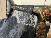 Load image into Gallery viewer, Black Scalloped Lingerie Lace  - Nylon &amp; Spandex.     1 Metre Price