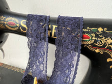 Load image into Gallery viewer, Navy Blue Scalloped Lingerie Lace  - Nylon &amp; Spandex.     1 Metre Price