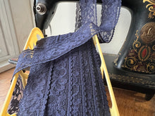 Load image into Gallery viewer, Navy Blue Scalloped Lingerie Lace  - Nylon &amp; Spandex.     1 Metre Price