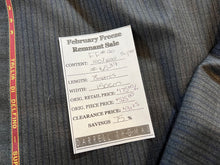 Load image into Gallery viewer, FF#120 Blue &amp; Grey Pinstripe 100% Wool Gabardine Remnant  Super 130&#39;s  75% off!!