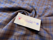 Load image into Gallery viewer, FF#124  Blue &amp; Brown Check 100% Wool Gabardine Remnant  Super 130&#39;s  75% off!! 2x Available