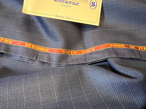 FF#150  Roayl Blue Pinstripe 100% Wool Gabardine Remnant  Super 130's  75% off!!