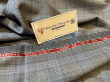 Load image into Gallery viewer, FF#141  Grey &amp; Blue Plaid 100% Wool Gabardine Remnant  Super 130&#39;s  75% off!!