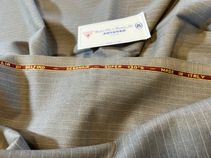 FF#125    Grey Pinstripe 80% Wool 20% Silk Remnant  75% off!!  2x Available