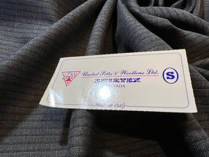 FF#131   Grey & Blue Pinstripe 100%  Wool Super 130's Remnant     75% off!!  3x Available