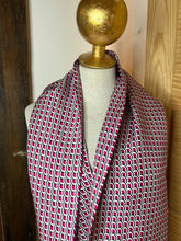 Load image into Gallery viewer, Designer Pink &amp; Navy Silk Infinity Scarf